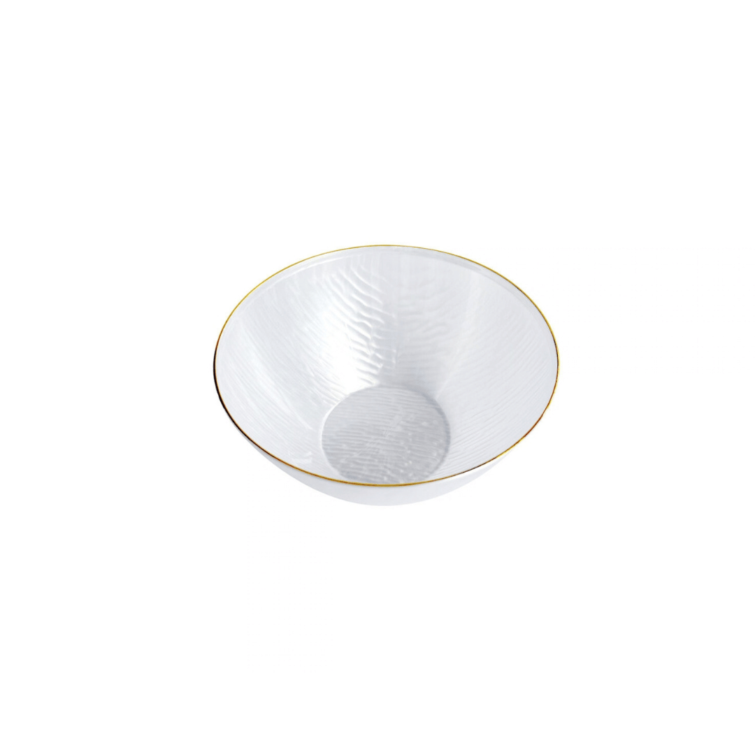 Gold Rim Pearl Dimple Plates & Bowls - 10PK