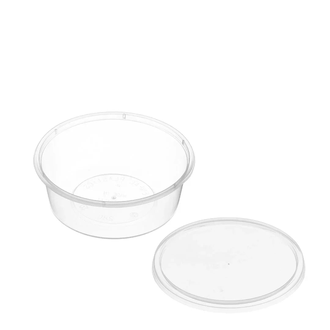 Round Plastic Containers (includes lids) - 50PK – 280ml