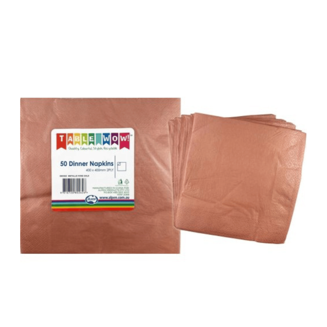 Metallic DINNER Napkins 2 PLY - 50PK