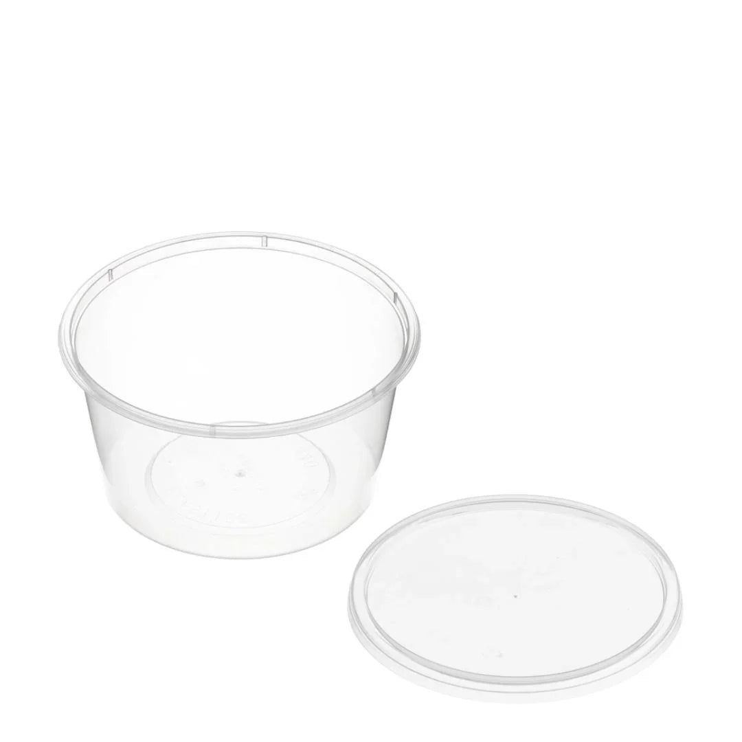 Round Plastic Containers (includes lids) - 50PK – 440ml