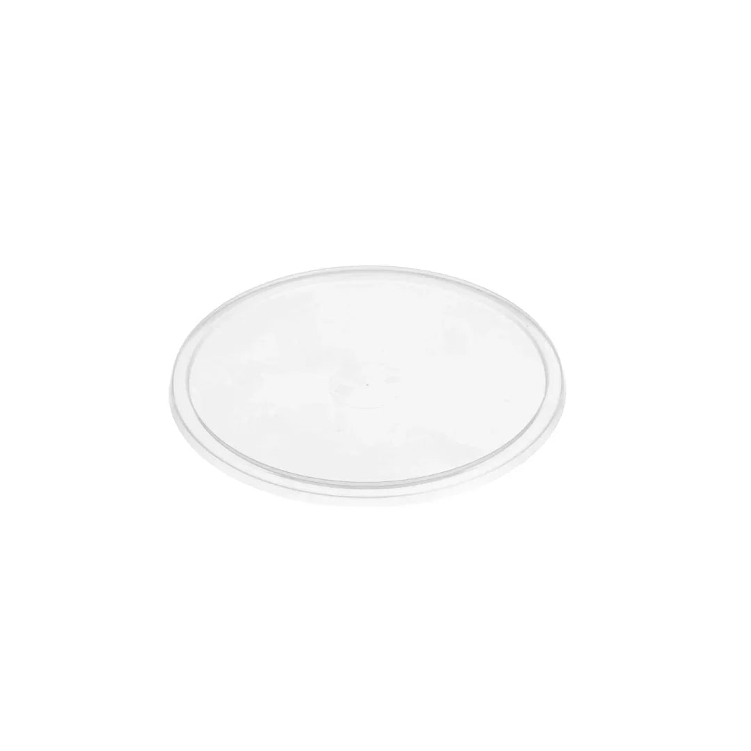 Clear plastic disposable lid for catering and packaging containers
