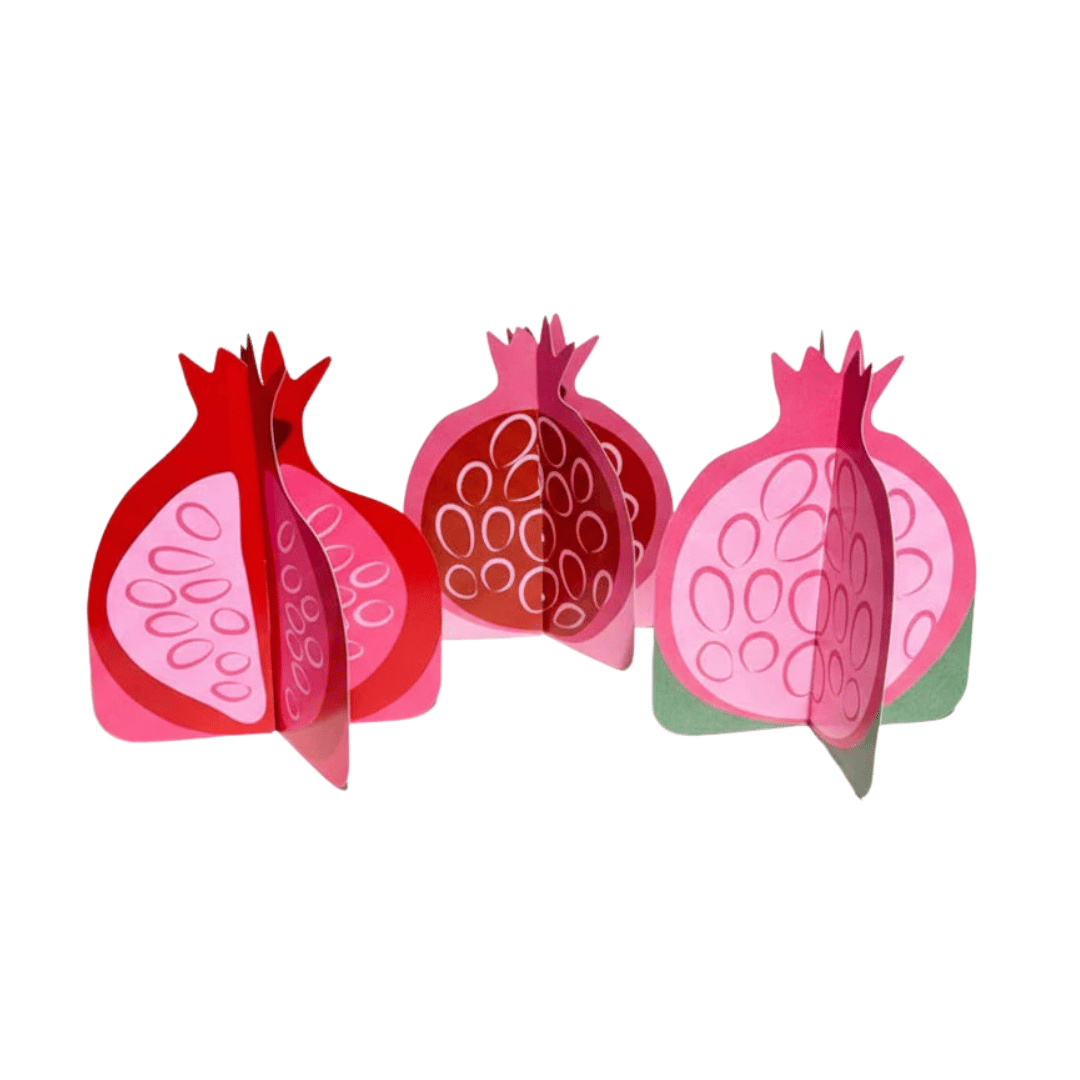 Rosh Hashana Large 3D Pomegranates - 6PK