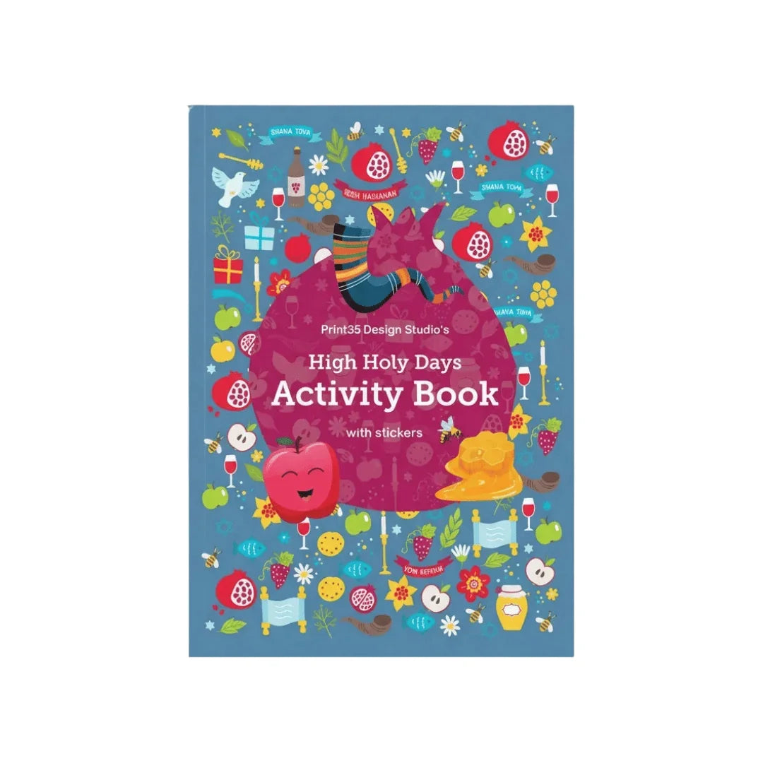 Print35 Design Studio's High Holy Days Activity Book with stickers and Jewish symbols