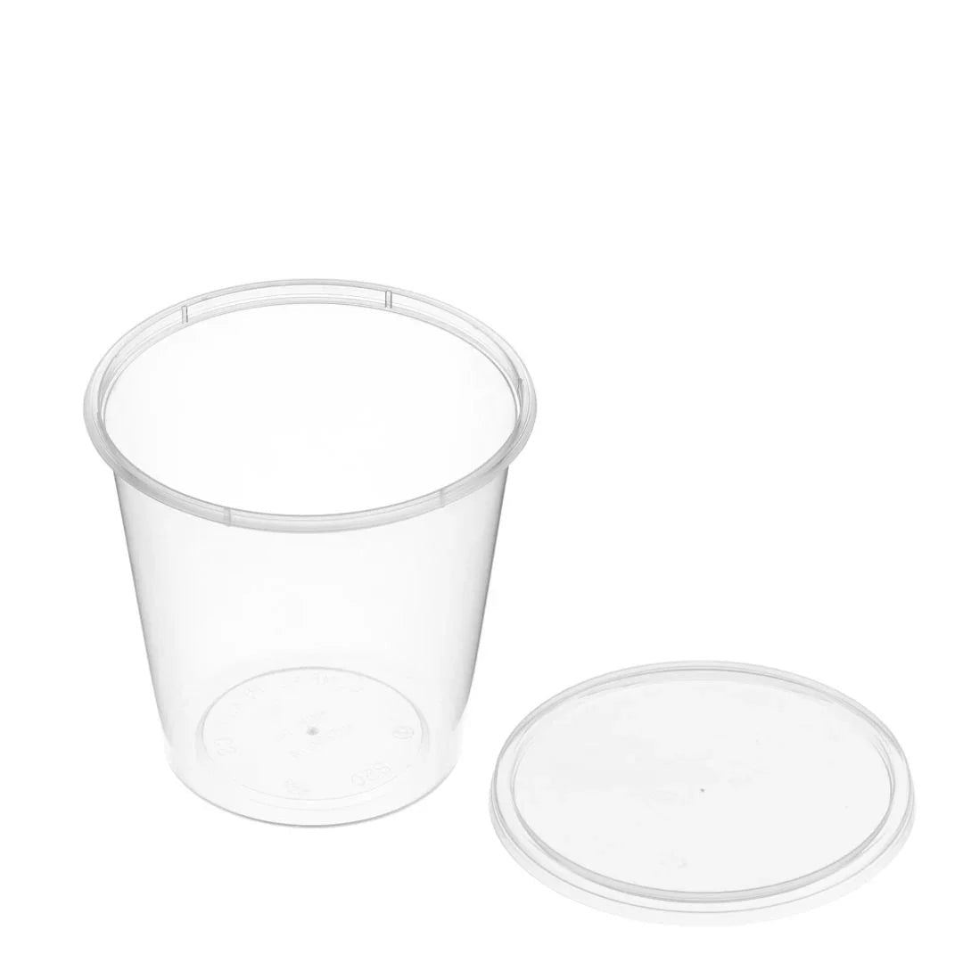 Round Plastic Containers (includes lids) - 50PK – 850ml