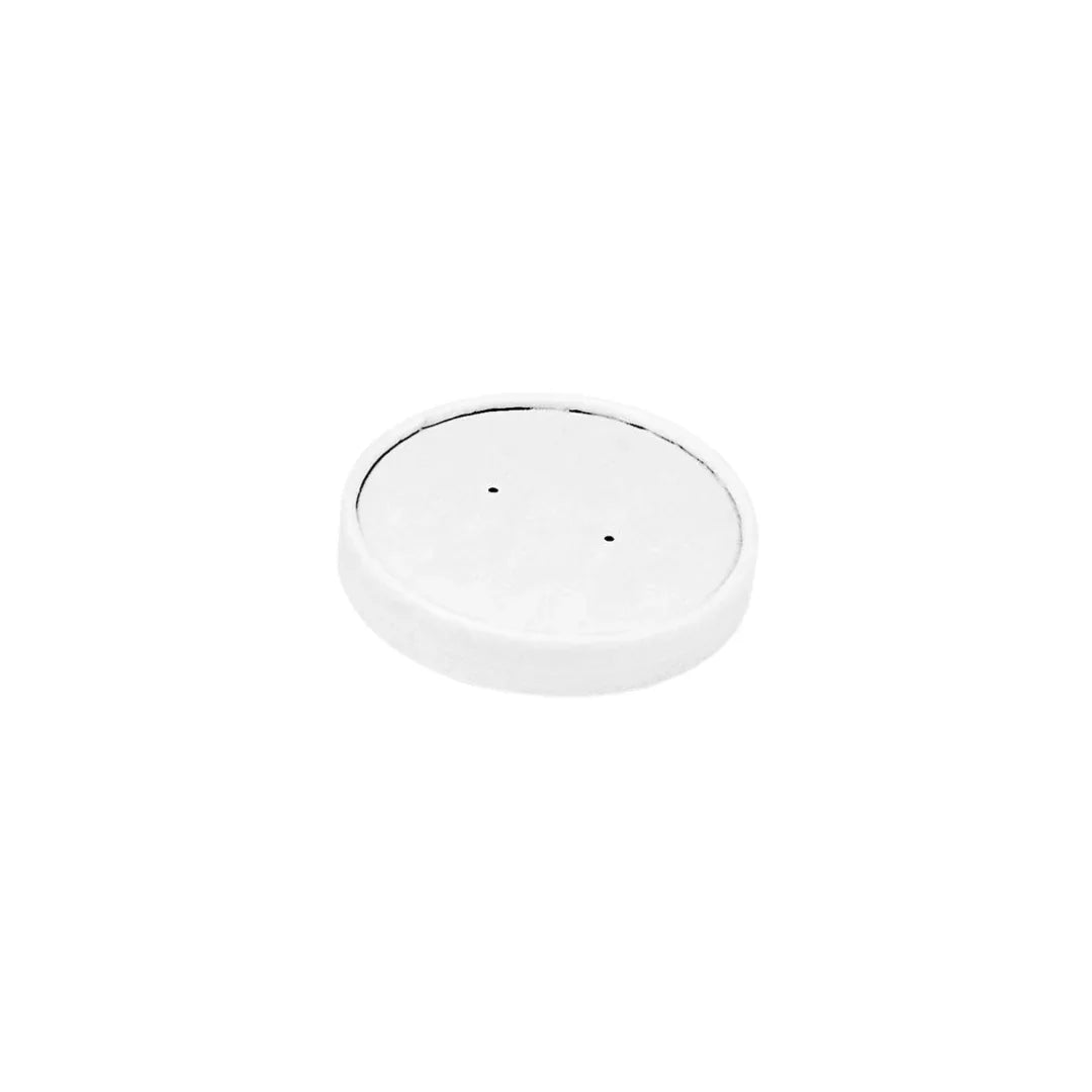 White circular plastic lid for catering and packaging supplies