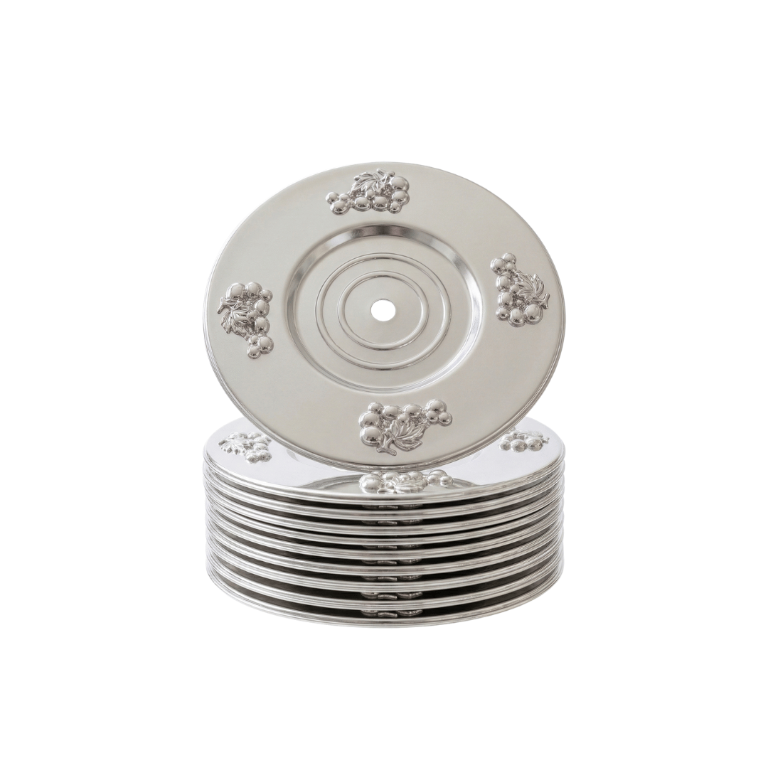 Silver Kiddush Cup PLATES (Reusable) - 10PK