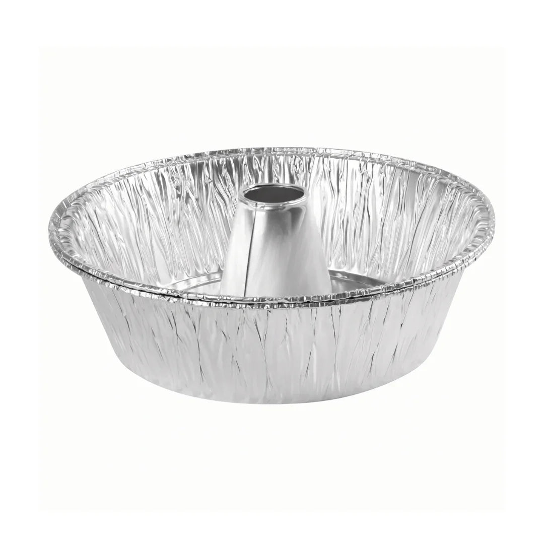 Disposable aluminum foil bundt cake pan for baking and catering