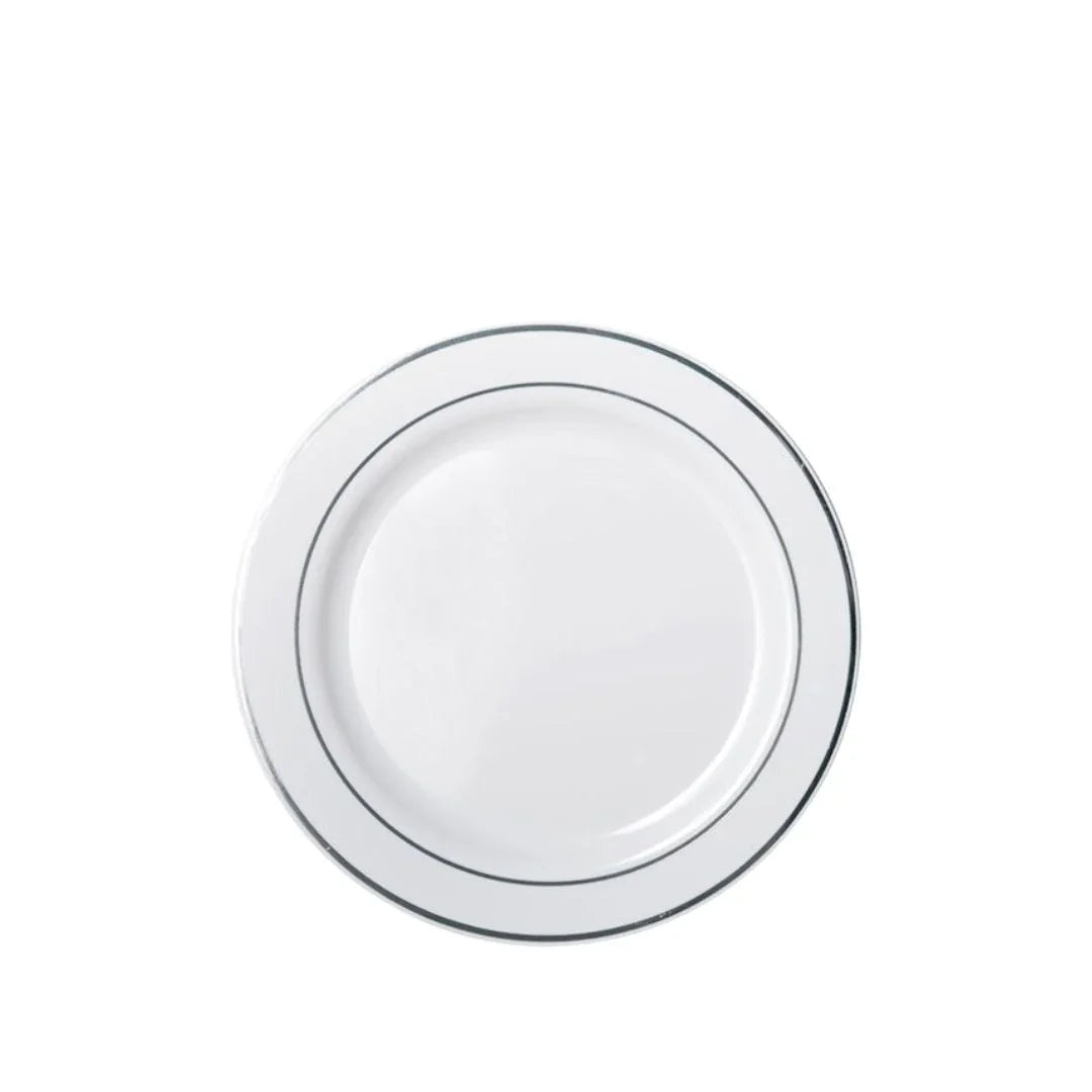 Silver Rim Plates & Bowls - 6PK – Dinner Plates