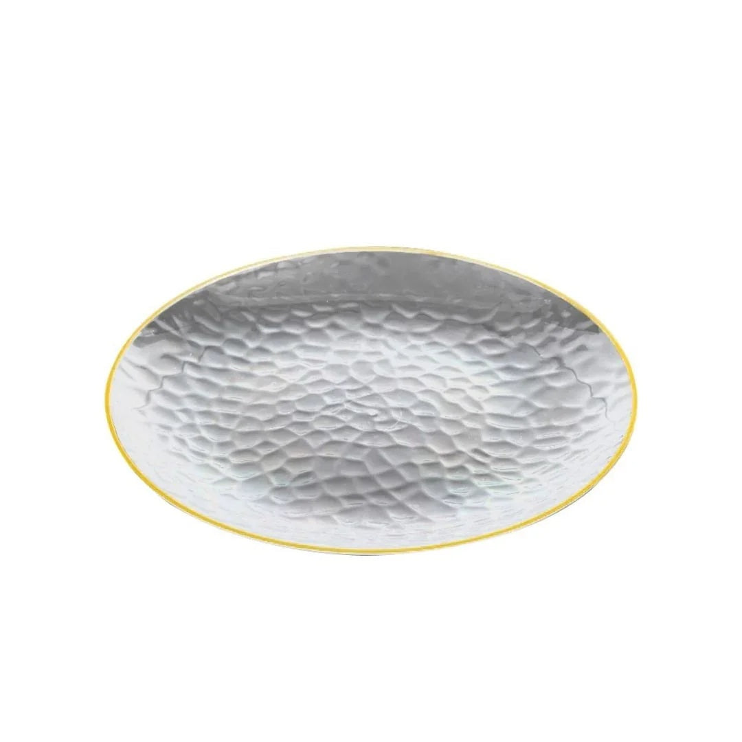Gold Rim Clear Dimple Plates - 10PK – Dinner Plates
