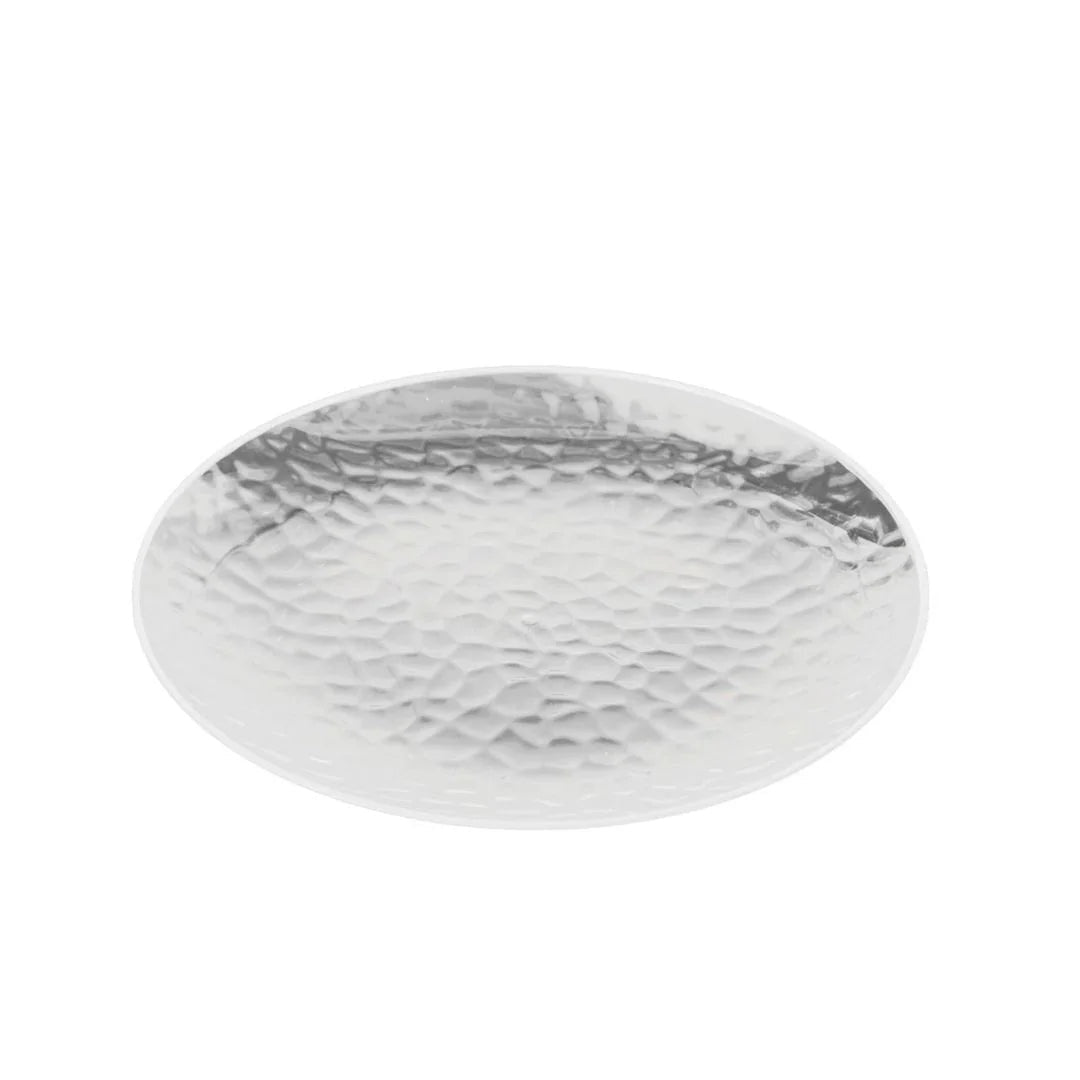 Silver Rim Clear Dimple Plates - 10PK – Dinner Plates