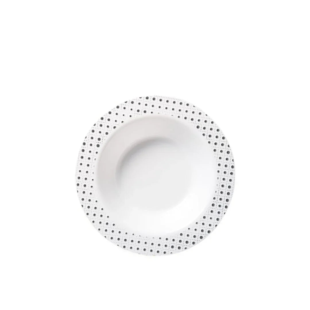 Silver Dot Rim Plates & Bowls - 6PK – Bowls