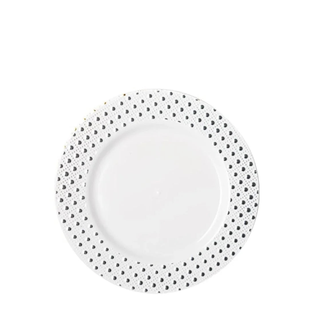 Silver Dot Rim Plates & Bowls - 6PK – Dinner Plates