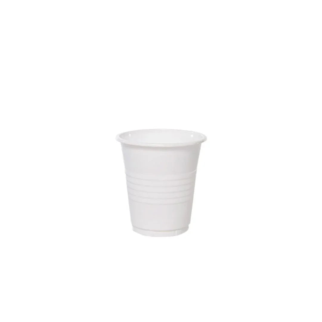 White 180ml plastic disposable cup