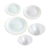 Gold Rim Pearl Dimple Plates & Bowls - 10PK