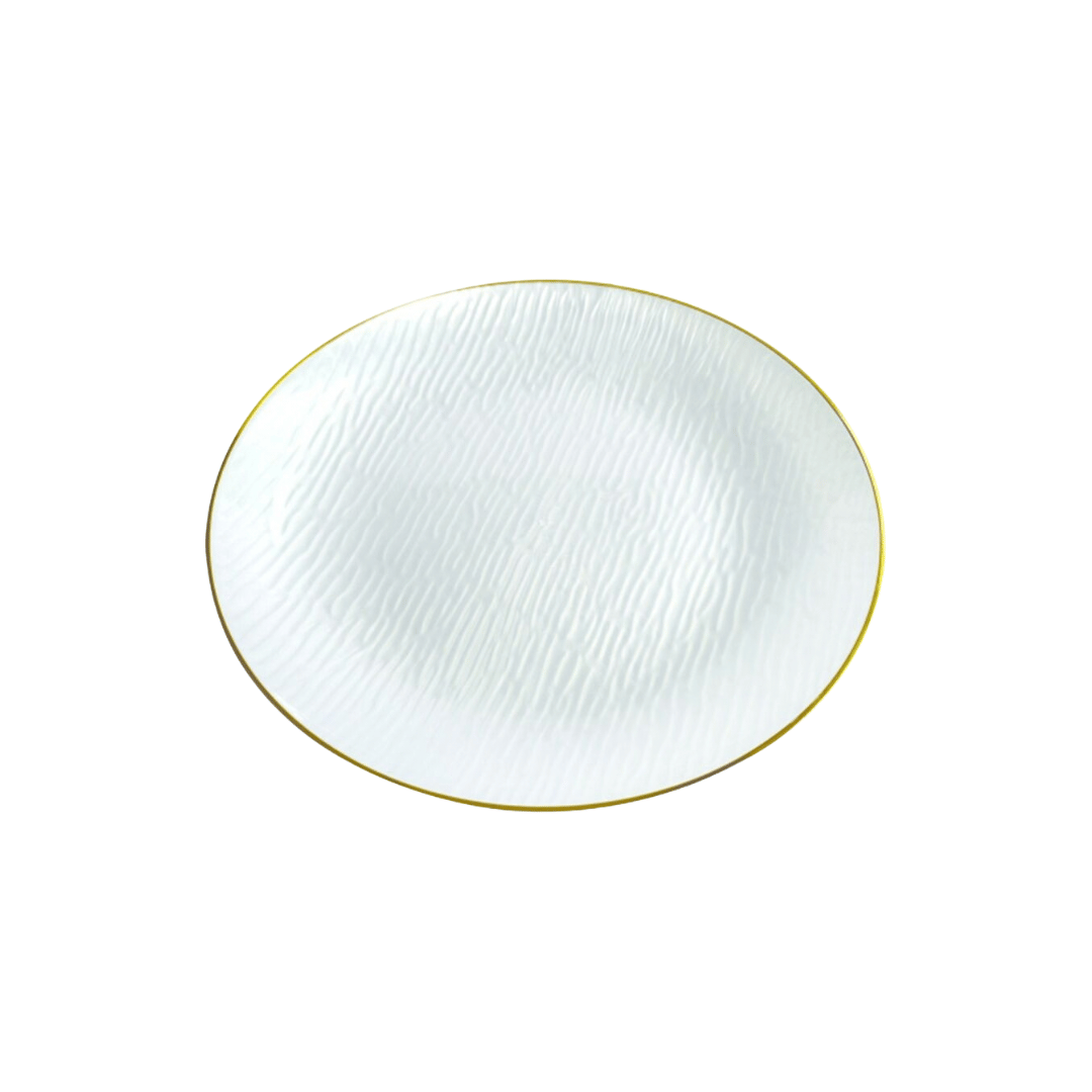 Gold Rim Pearl Dimple Plates & Bowls - 10PK