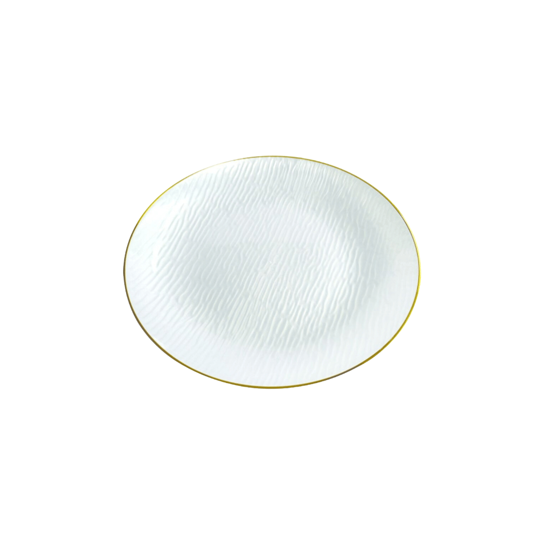 Gold Rim Pearl Dimple Plates & Bowls - 10PK