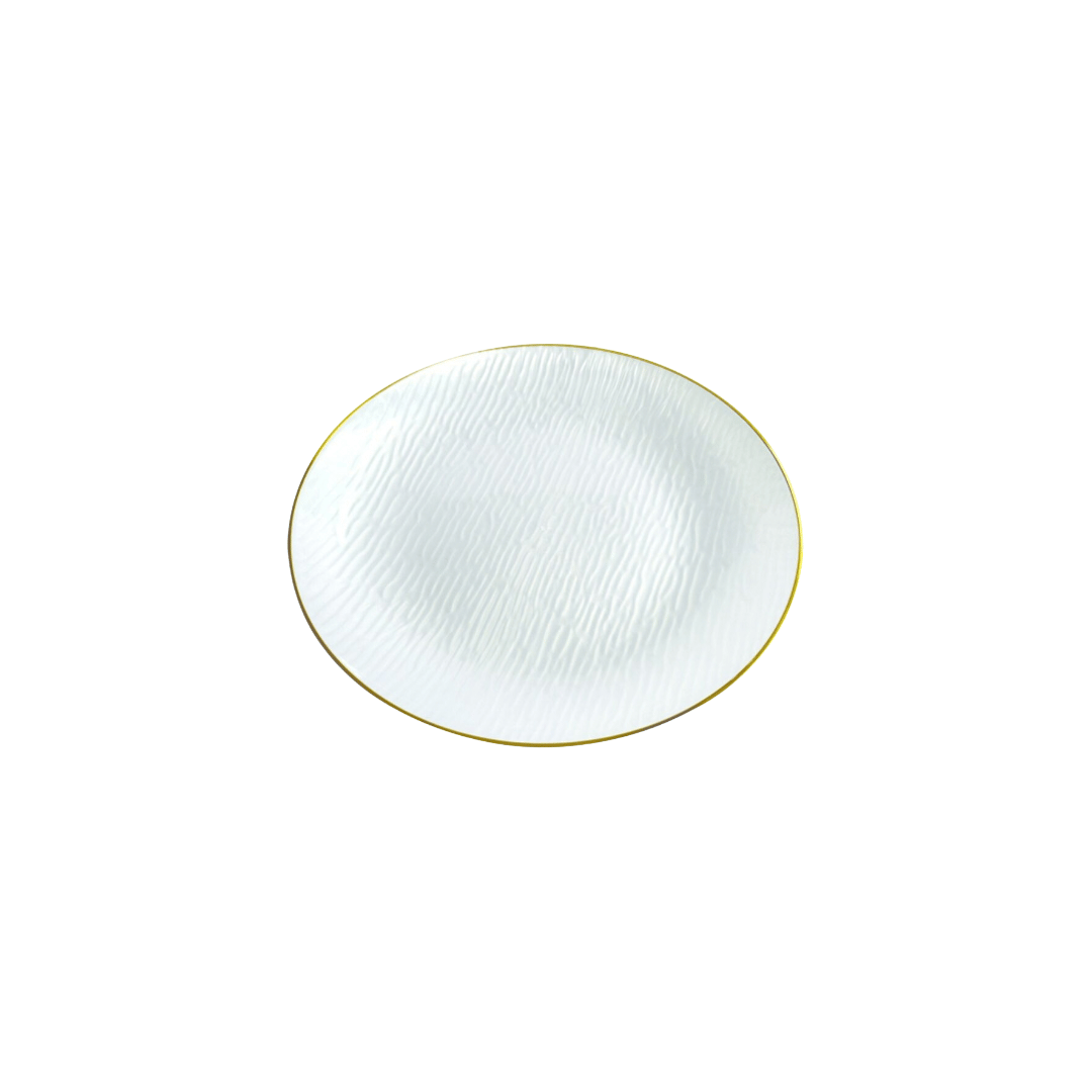 Gold Rim Pearl Dimple Plates & Bowls - 10PK