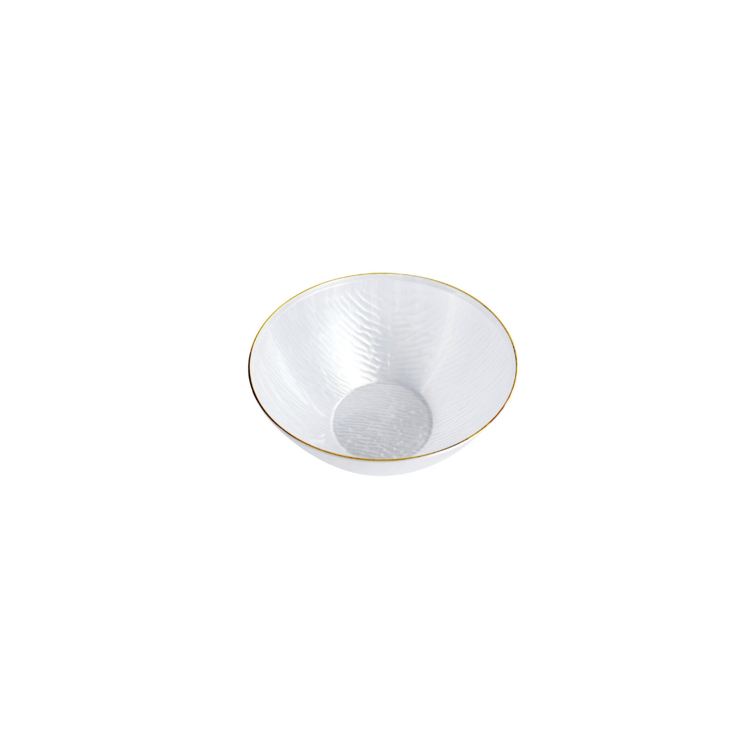 Gold Rim Pearl Dimple Plates & Bowls - 10PK
