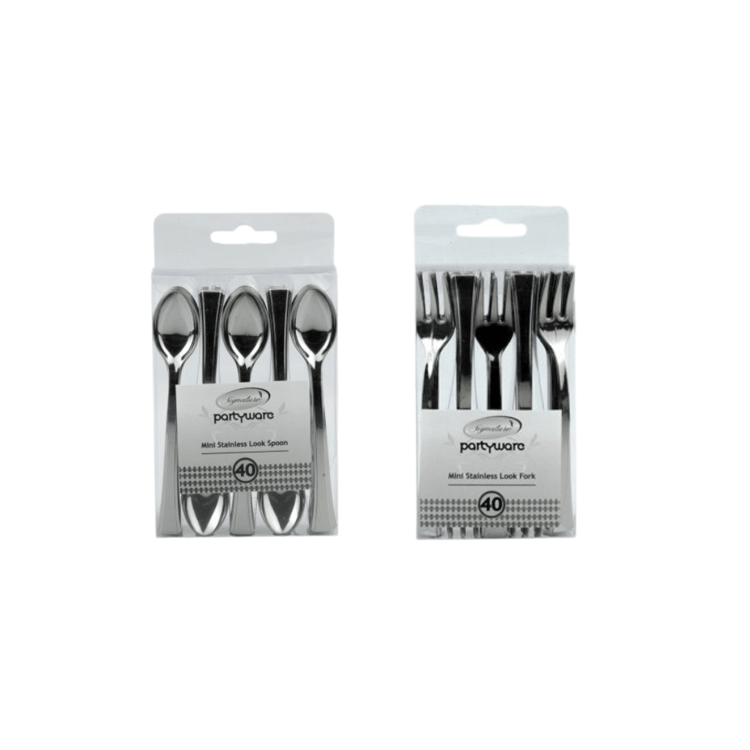 Mini Silver Cutlery - 40PK