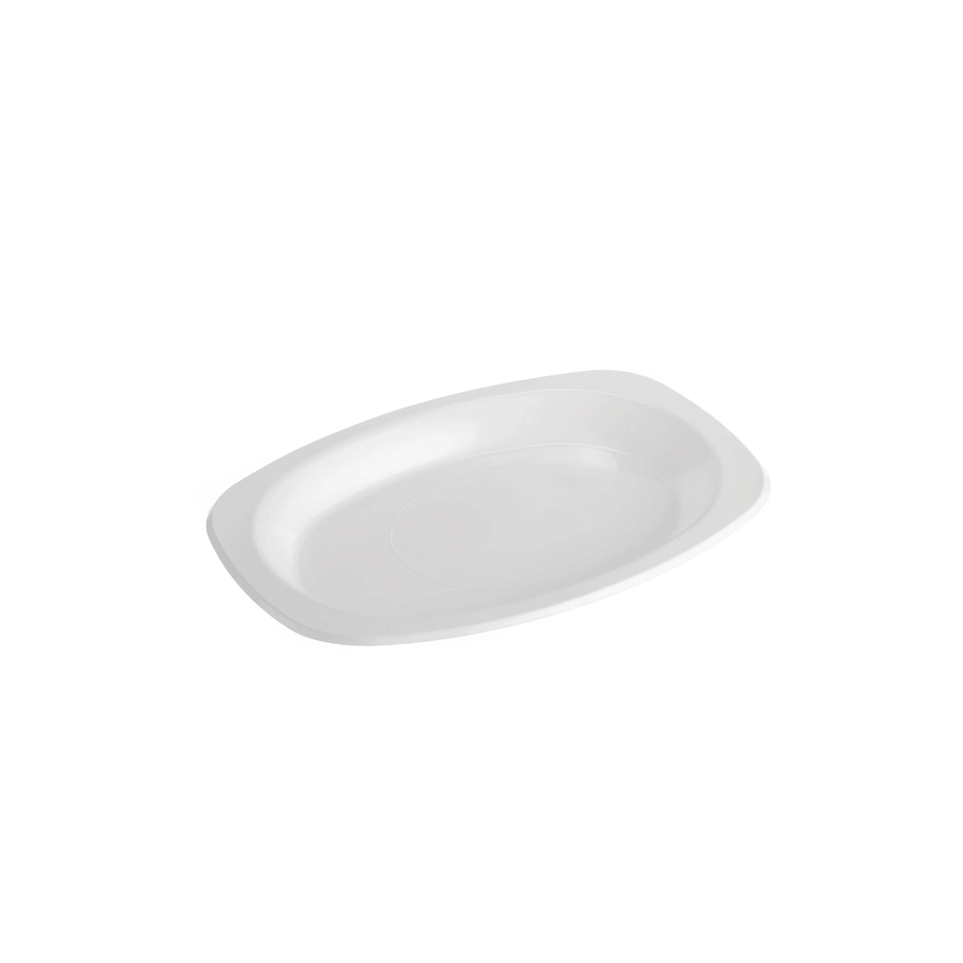 White Plastic Plates & Bowls - 50PK