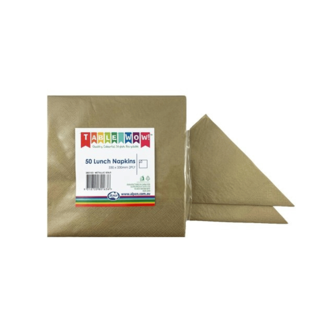 Metallic LUNCH Napkins 2 PLY - 50PK