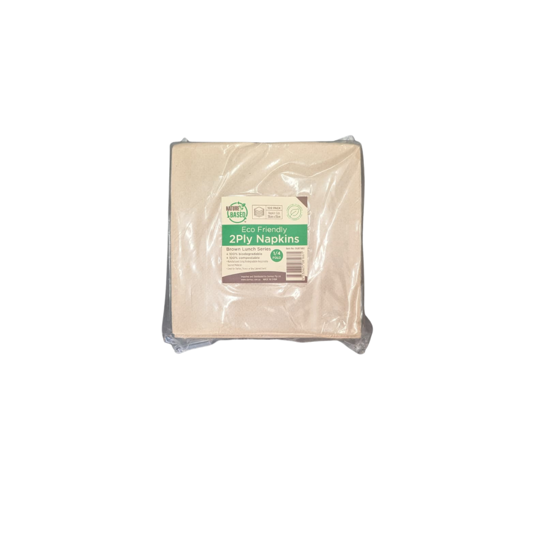 Kraft Brown Napkins 2 PLY - 100PK