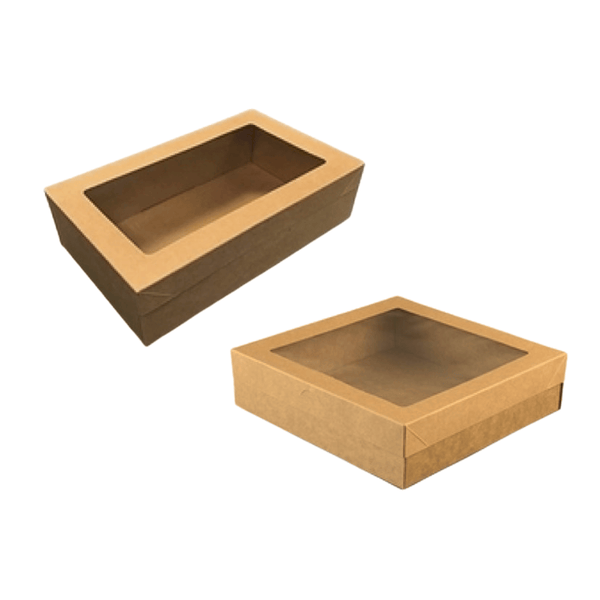 Kraft Packaging Paper Box With Window Lid
