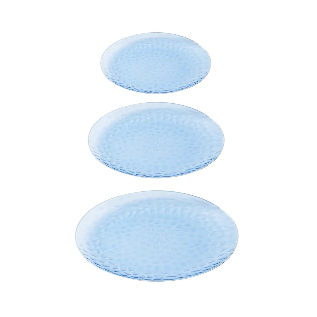 Silver Rim Blue Dimple Plates - 10PK – Banner Paper Products