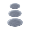 Silver Rim Black Dimple Plates - 10PK