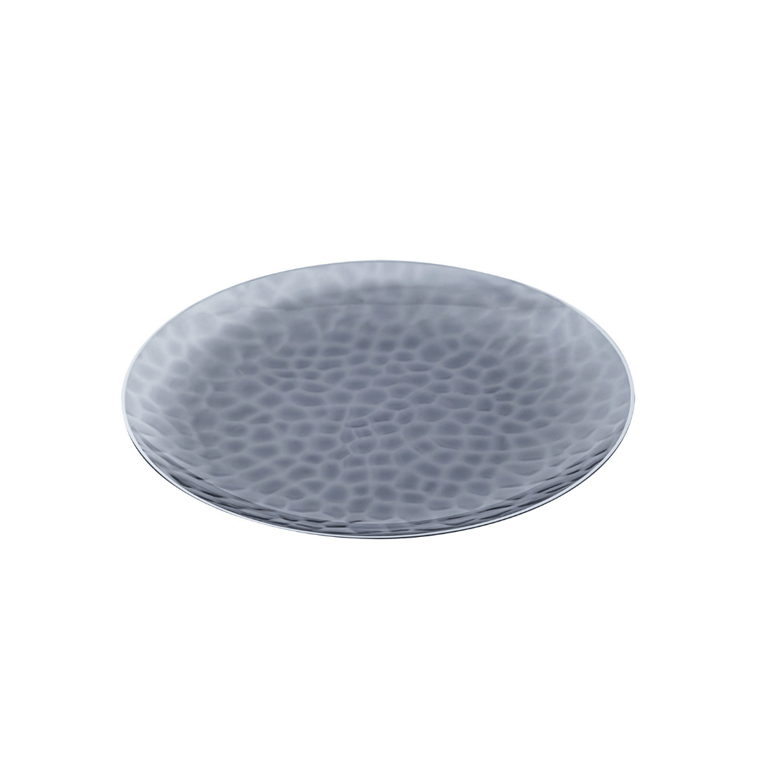Silver Rim Black Dimple Plates - 10PK