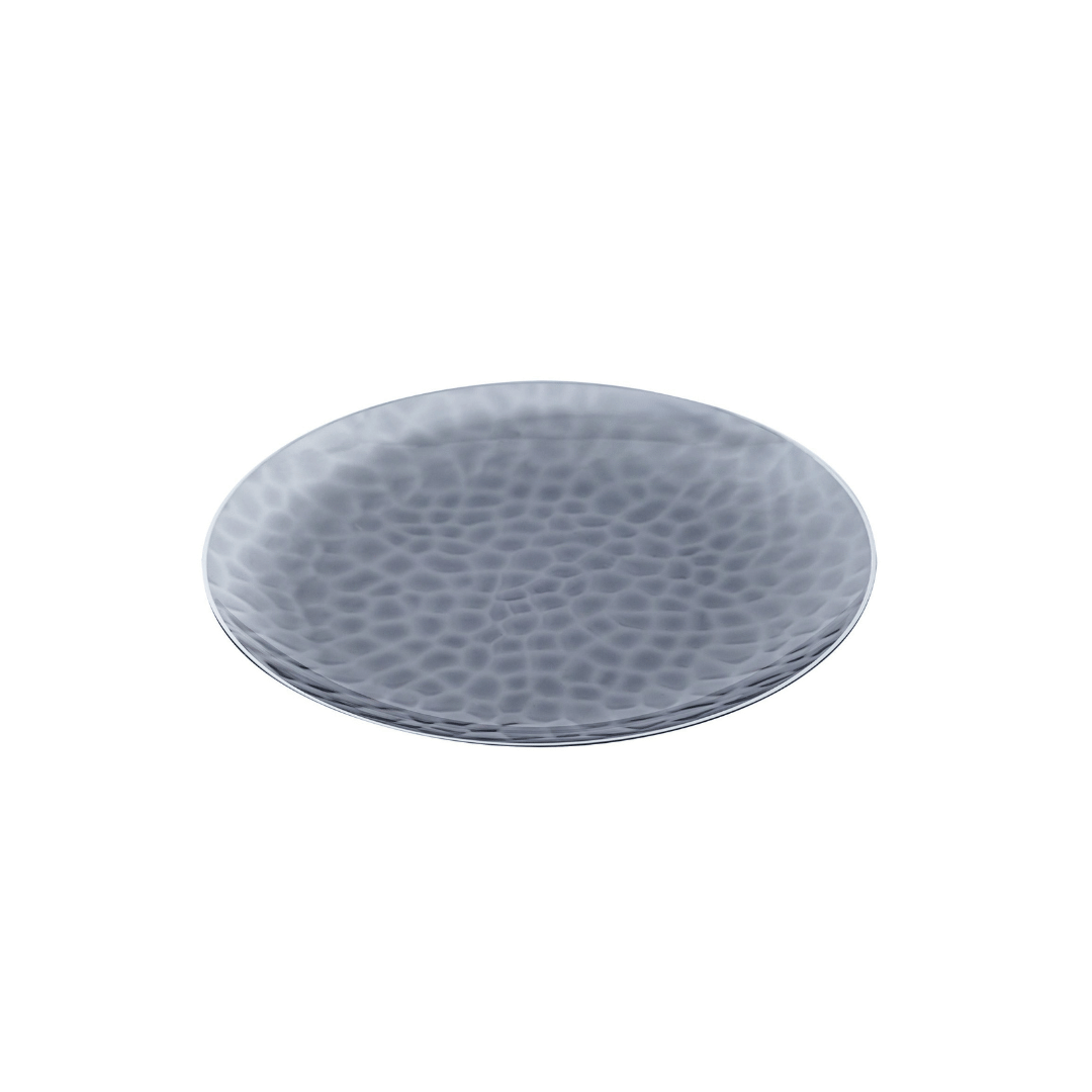 Silver Rim Black Dimple Plates - 10PK