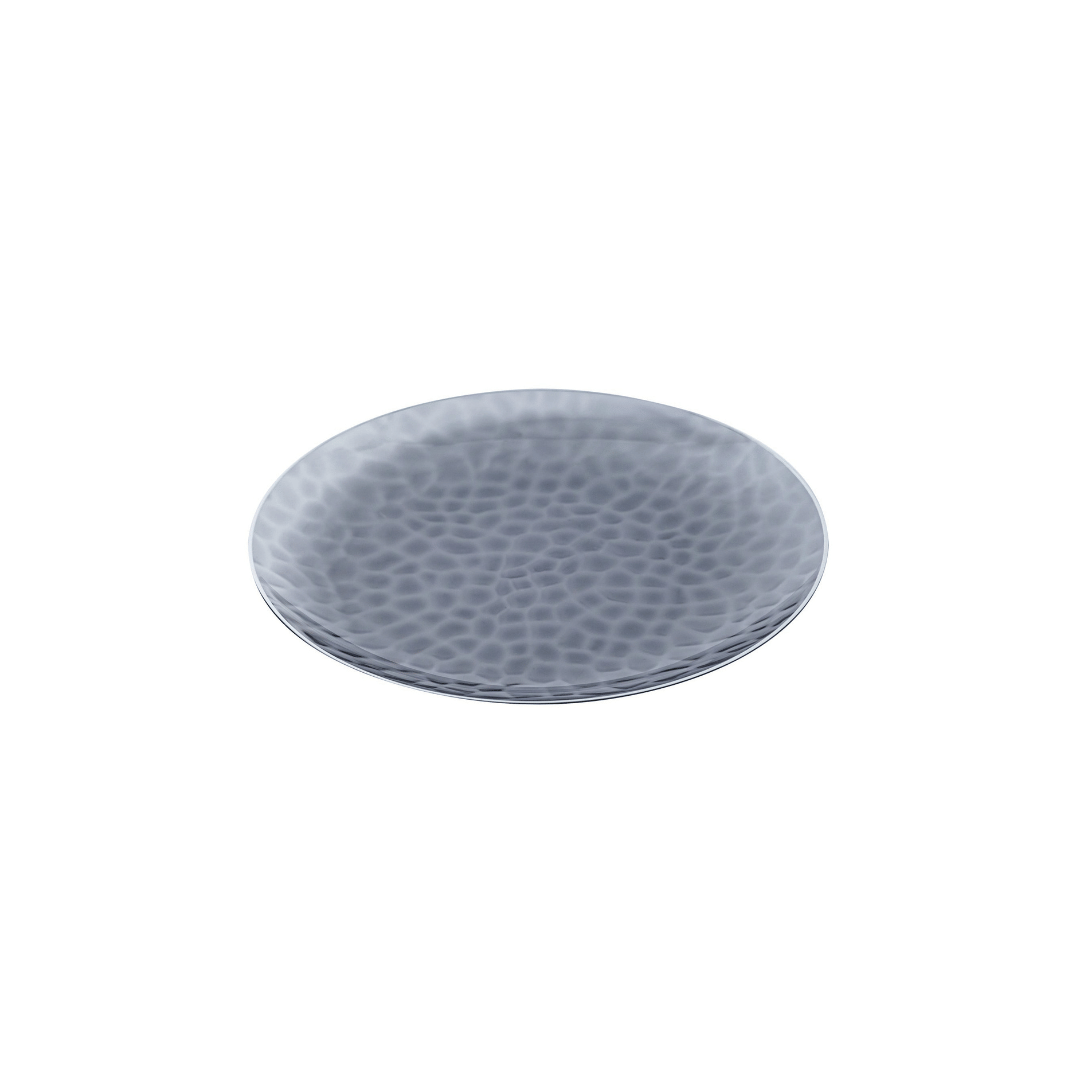 Silver Rim Black Dimple Plates - 10PK