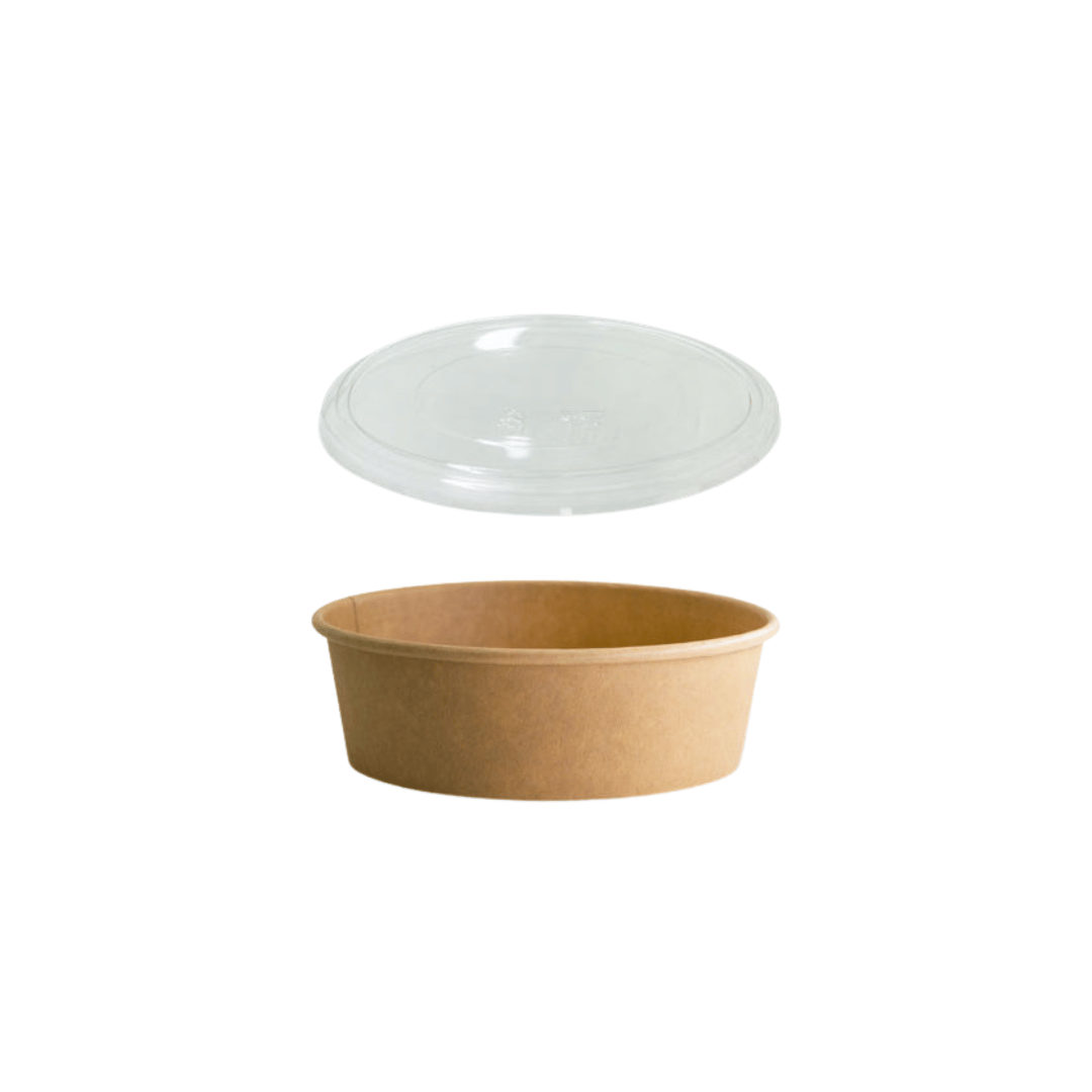 Brown Kraft Round Containers & Lids