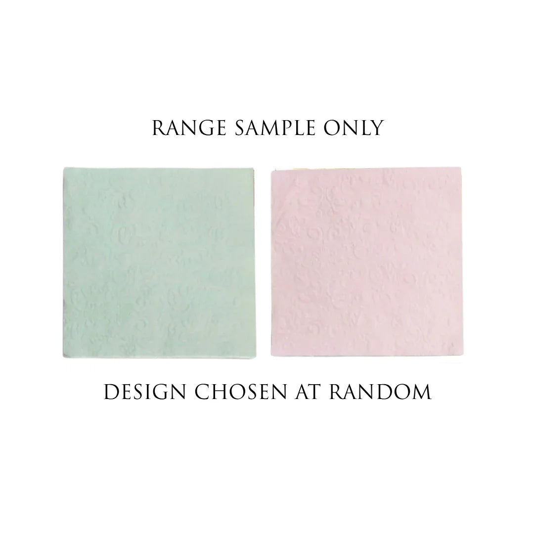 Mint green and pale pink embossed decorative paper napkins