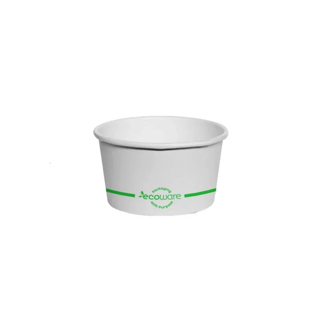 White Ecoware disposable paper bowl for catering and packaging