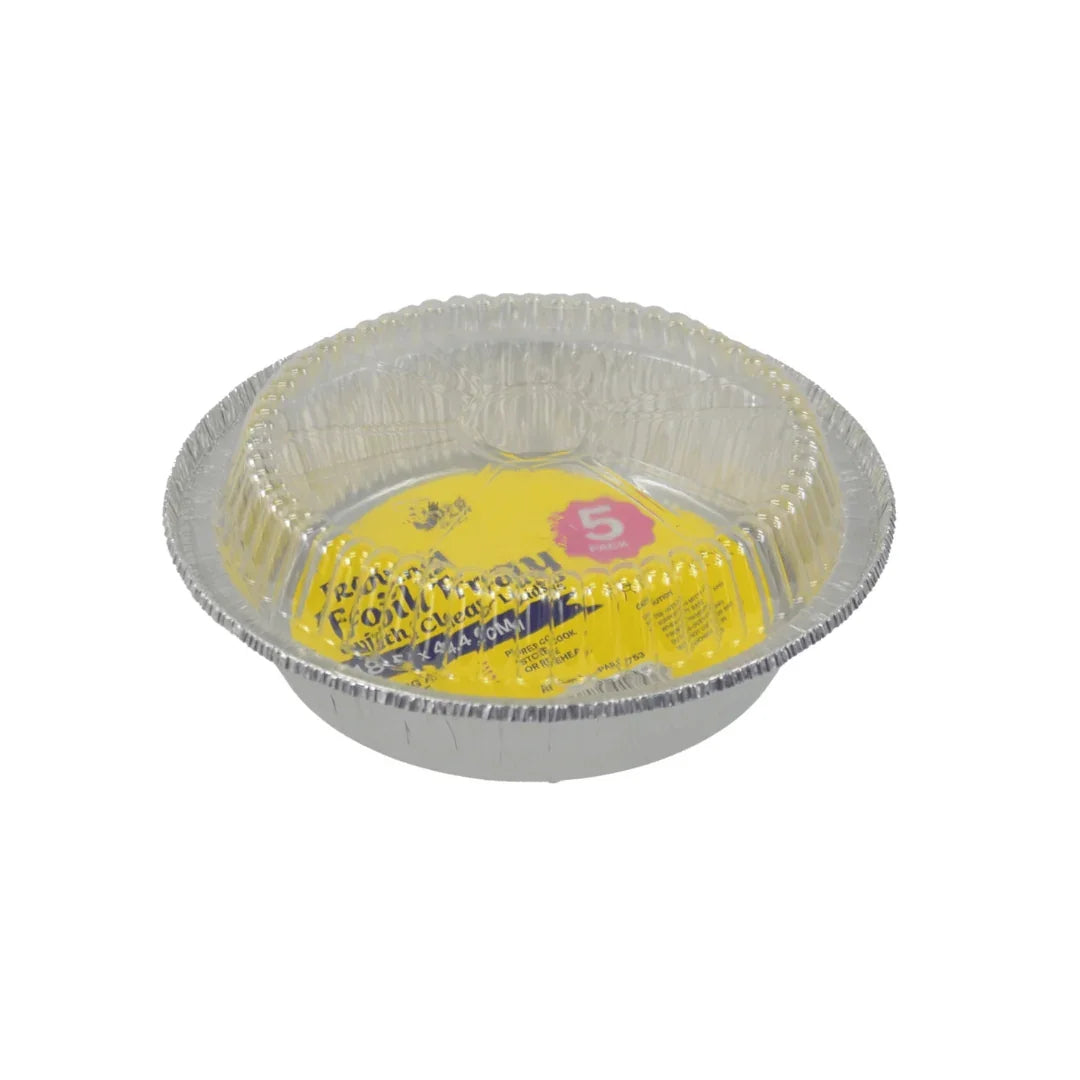 Aluminum foil food container with a clear plastic dome lid
