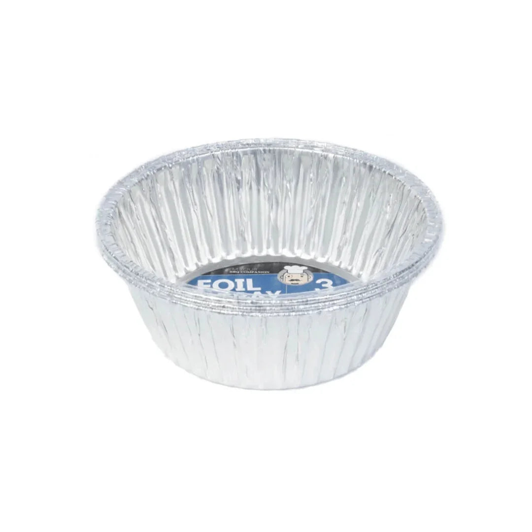 Single disposable round aluminium foil container for catering and food packaging