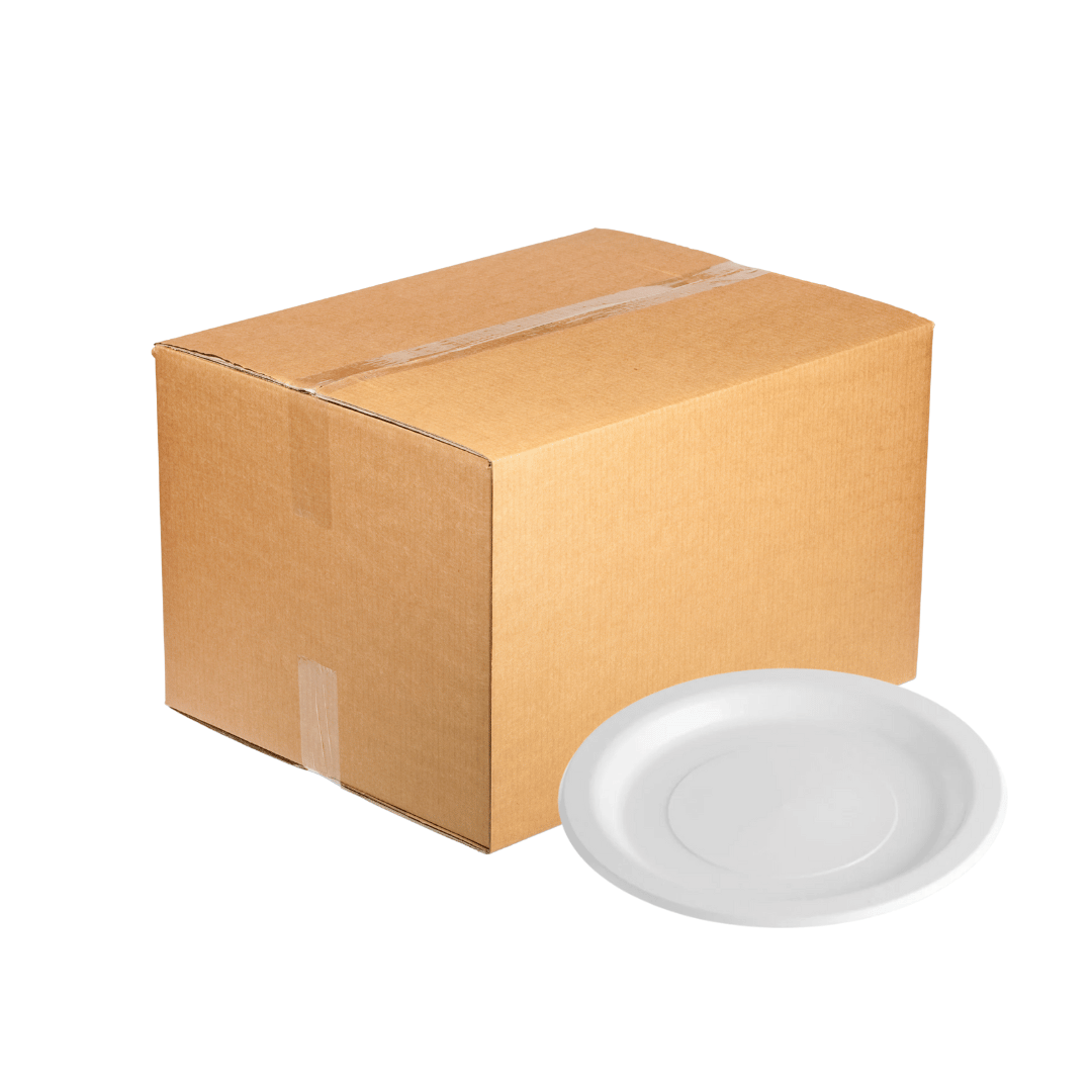 White Plastic Plates & Bowls - 500CT Carton