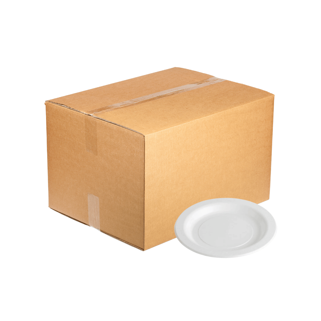 White Plastic Plates & Bowls - 500CT Carton