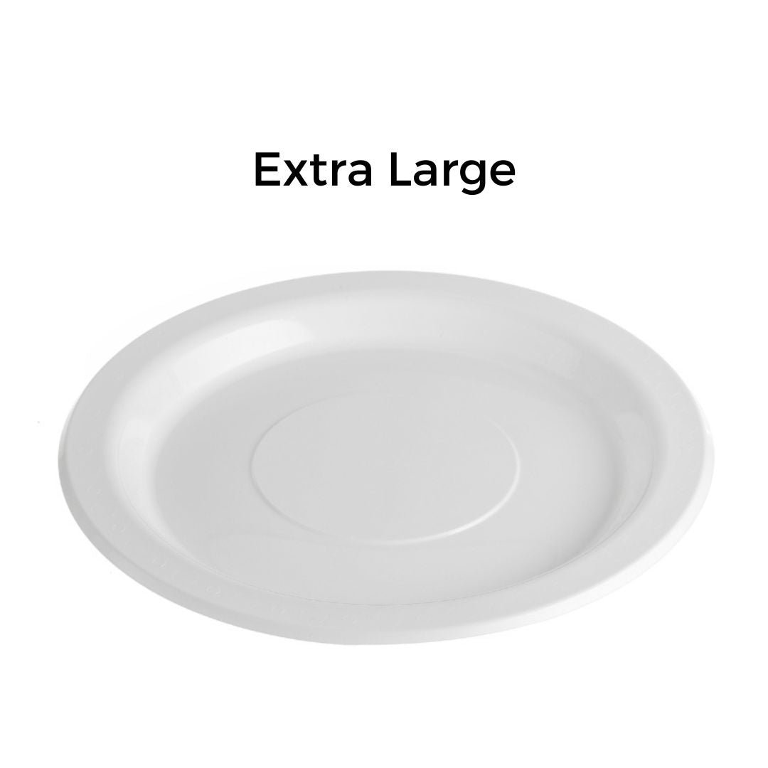 White Plastic Plates & Bowls - 50PK