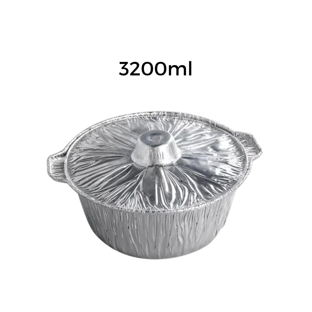 Disposable Round Foil Pots With Lids