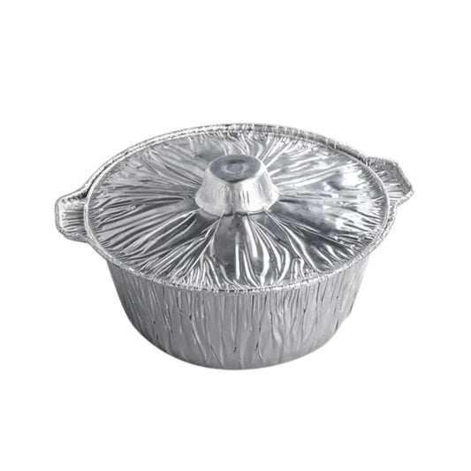 Disposable Round Foil Pots With Lids