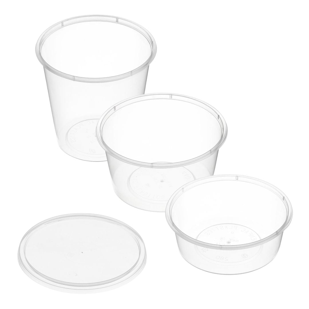Round Plastic Containers (includes lids) - 50PK