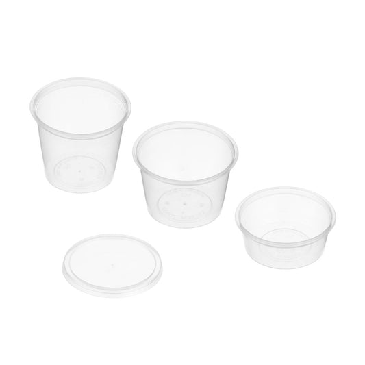 Round Plastic Containers - 50PK