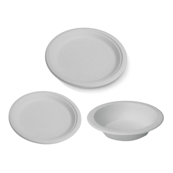 Sugar Cane Round Plates & Bowls - 50PK