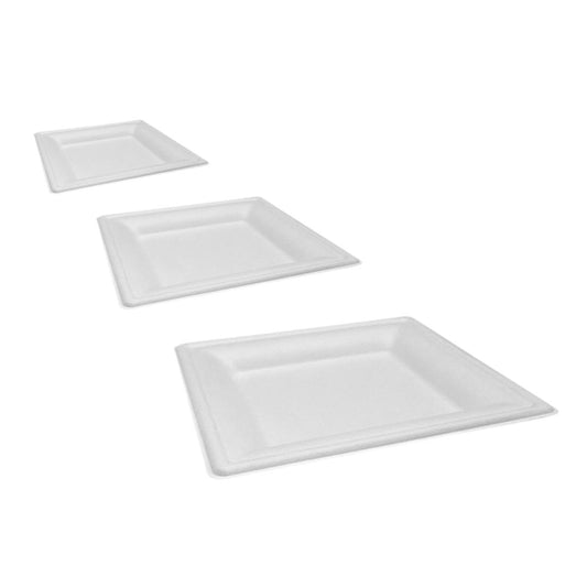Sugar Cane Square Plates & Bowls - 50PK