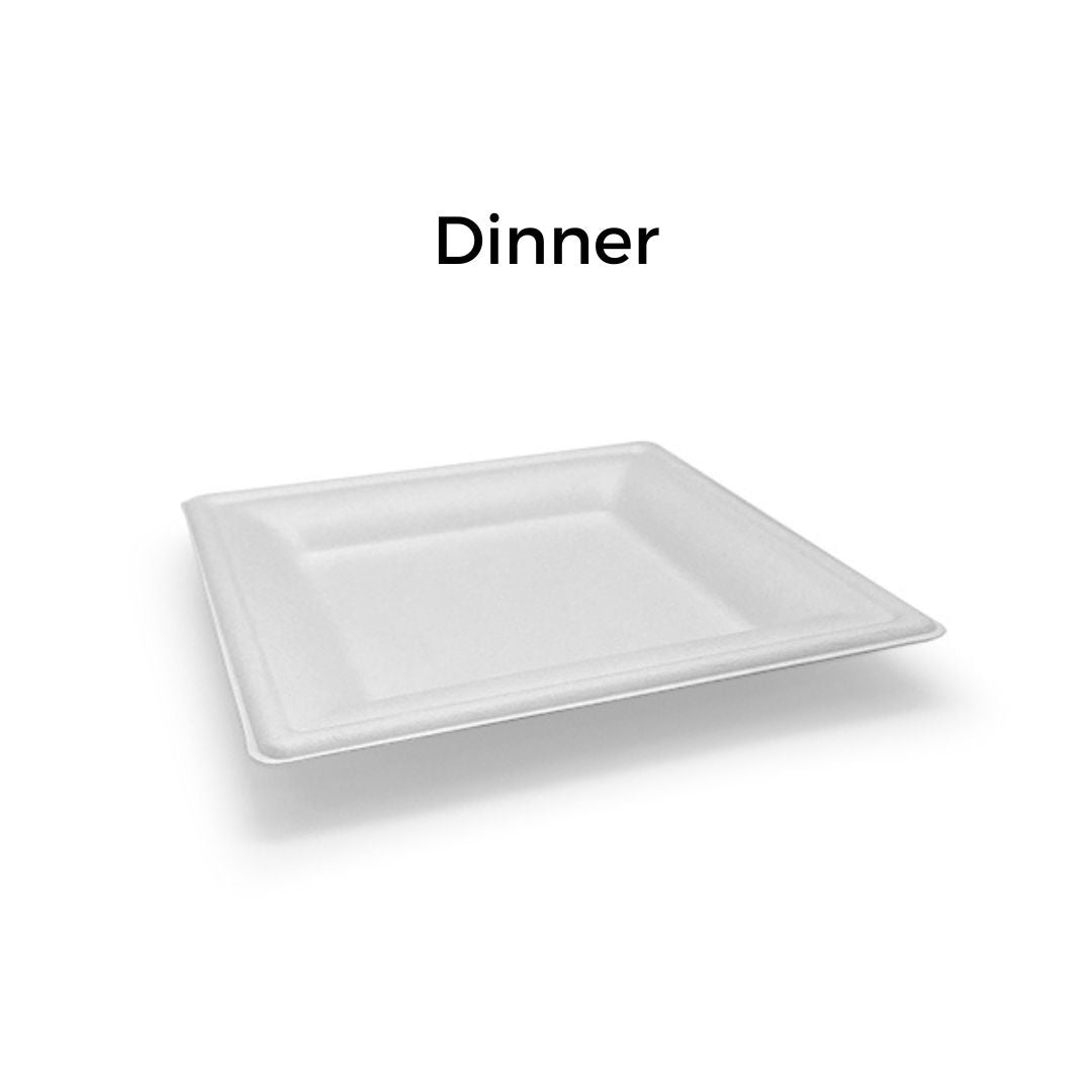 Sugar Cane Square Plates & Bowls - 50PK