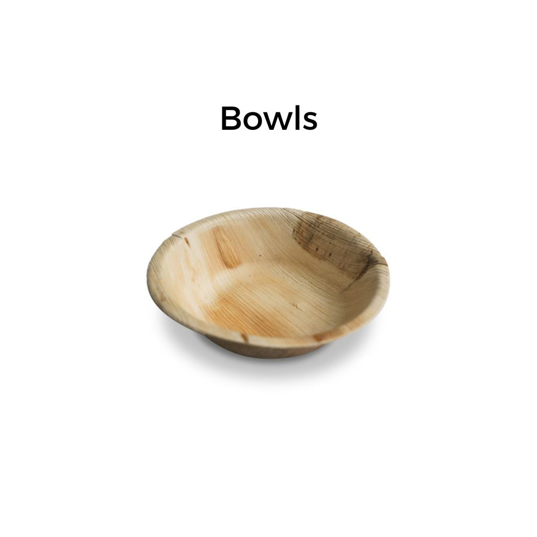 Wooden/Palm Leaf Plates & Bowls - 25PK