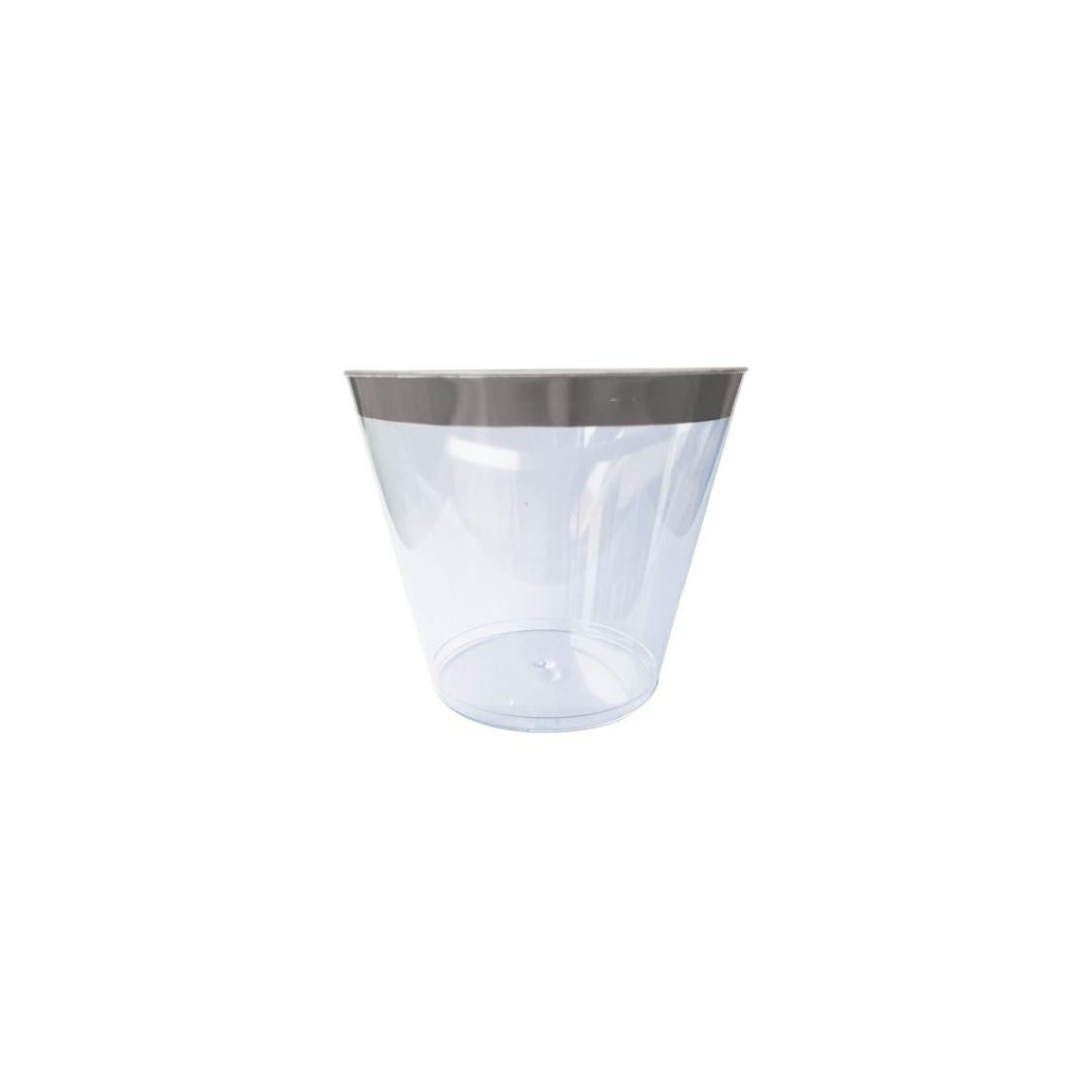 Clear Tumblers (Silver/Gold Rim) - 6PK