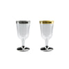 Wine Glasses (Silver/Gold Rim) - 6PK